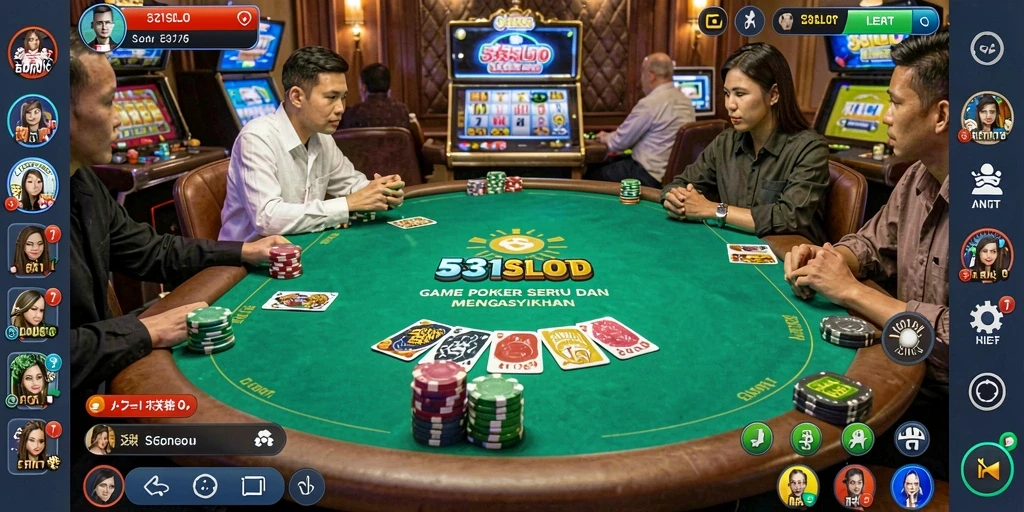 Screenshot gameplay Poker dalam 531SLOT yang mendebarkan.