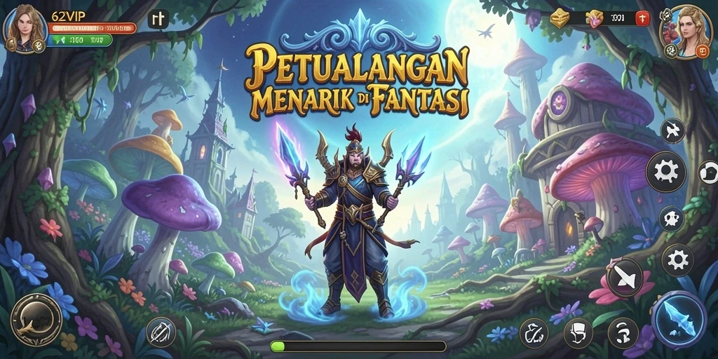 Screenshot gameplay 62VIP menampilkan petualangan seru dan karakter menarik.