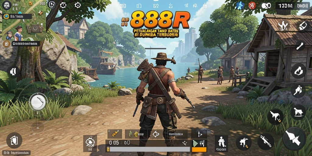 Screenshot gameplay 888R menampilkan petualangan seru di dunia terbuka.