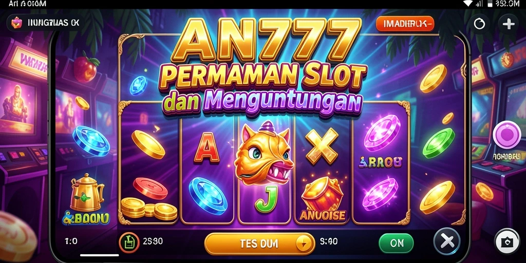 Tampilan gameplay AN777 yang menarik dengan tema slot variatif.