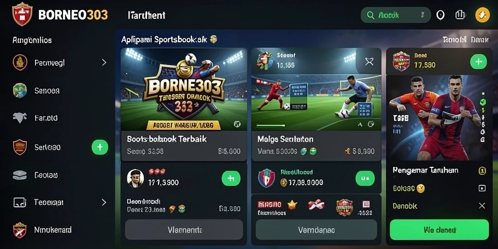 Tampilan gameplay aplikasi Sportsbook BORNEO303 yang menarik dan interaktif.