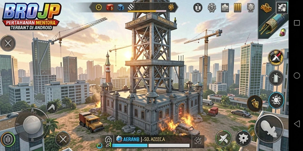 Screenshot BROJP menampilkan aksi seru dalam game Tower Defense.