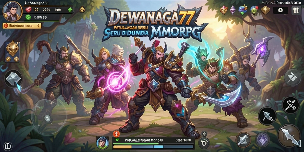 Tampilan gameplay seru DEWANAGA77 dengan aksi petualangan MMORPG.
