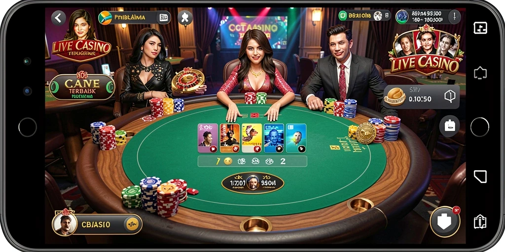 Tampilan gameplay Live Casino yang menegangkan dan interaktif.