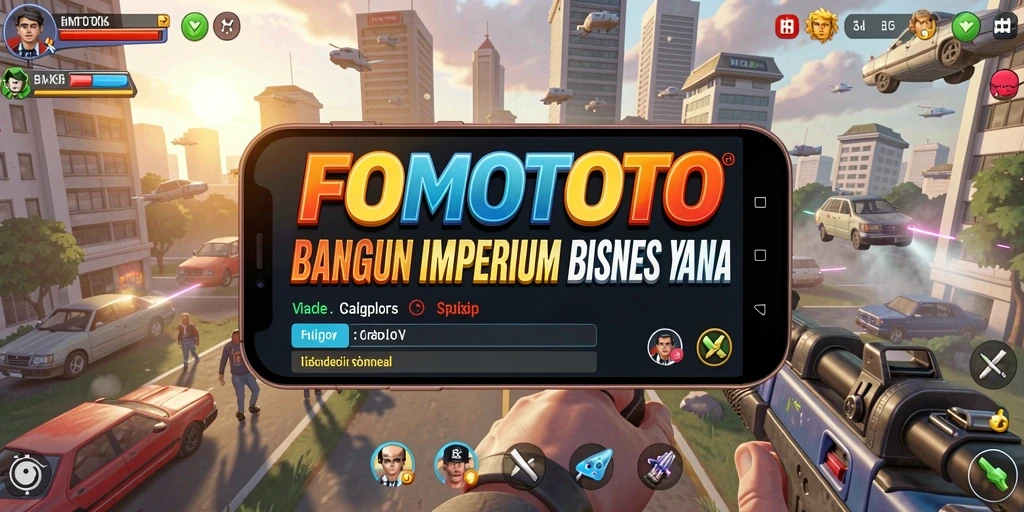Tampilan gameplay seru dari FOMOTOTO saat membangun bisnis Tycoon.