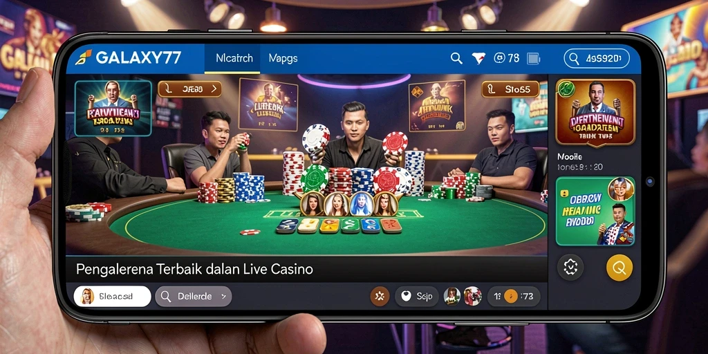 Tampilan gameplay Live Casino yang mengasyikkan di GALAXY77.
