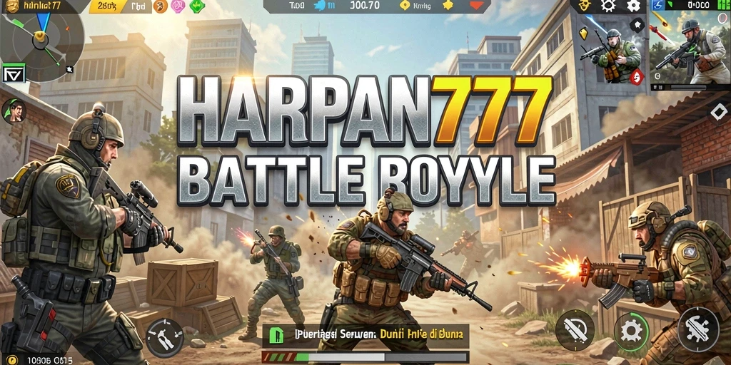 Screenshot gameplay seru dari HARAPAN777 dalam pertempuran Battle Royale.