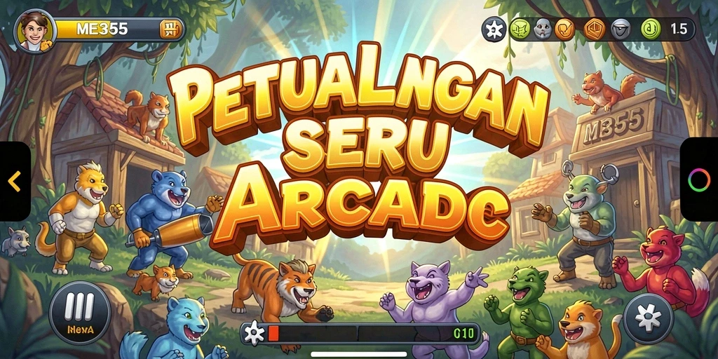 Tampilan gameplay ME355 yang seru dalam dunia arcade.