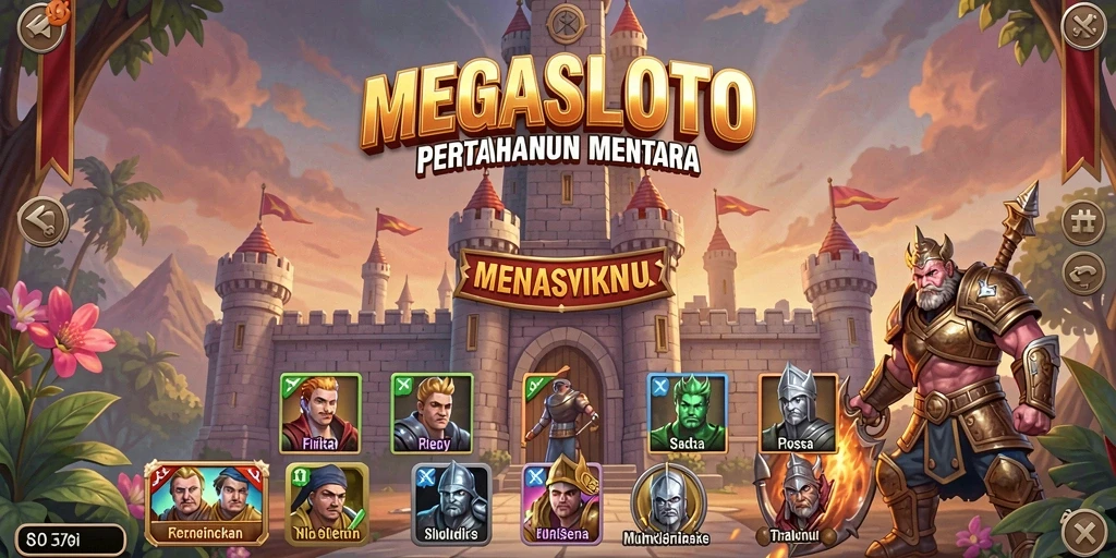 Tampilan gameplay MEGASLOTO yang menegangkan dalam Tower Defense.