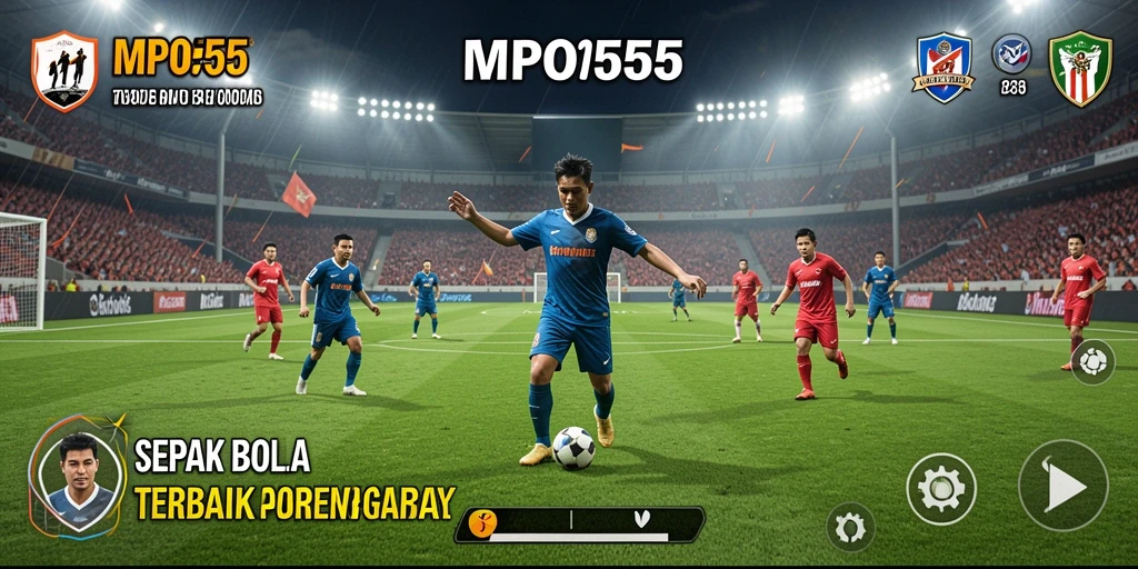 Tampilan utama <strong>MPO555</strong> saat pertandingan sepak bola yang seru.
