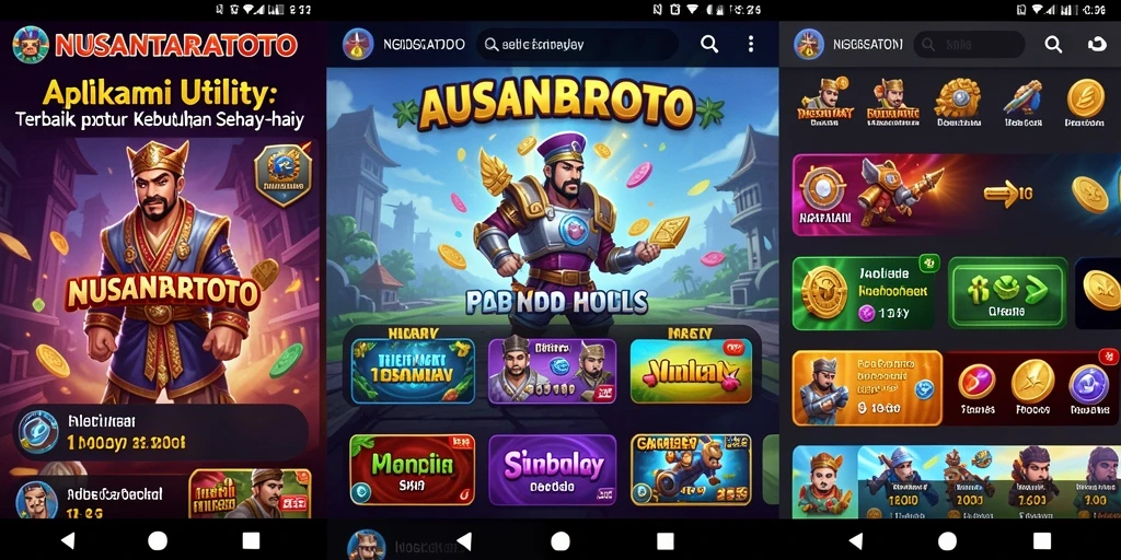 Tampilan utama NUSANTARATOTO dengan berbagai fitur Utility.