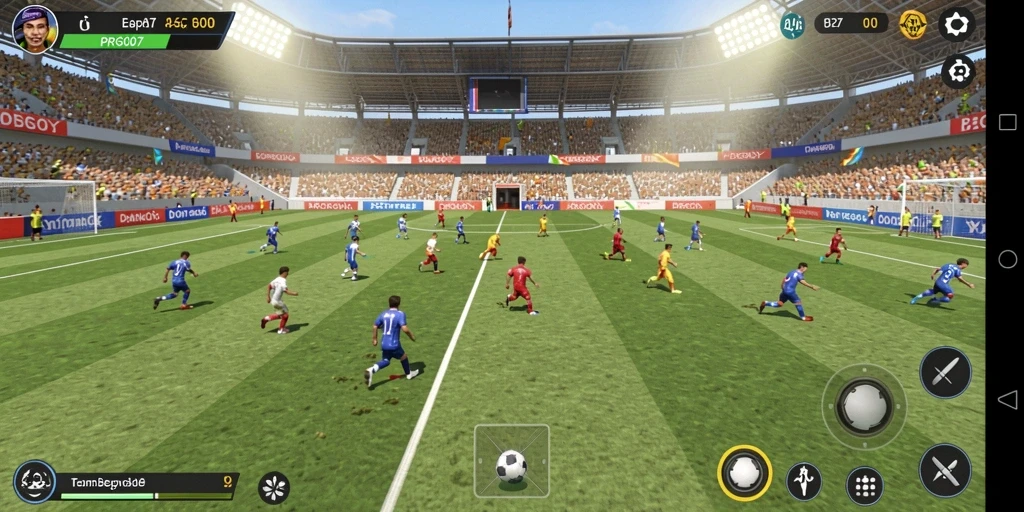 Tangkapan layar PRG007 menampilkan aksi mendebarkan di lapangan sepak bola.