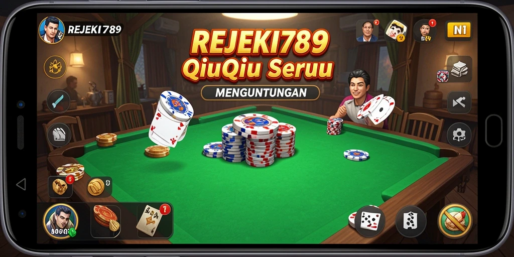Tampilan menarik dari gameplay QiuQiu di REJEKI789.