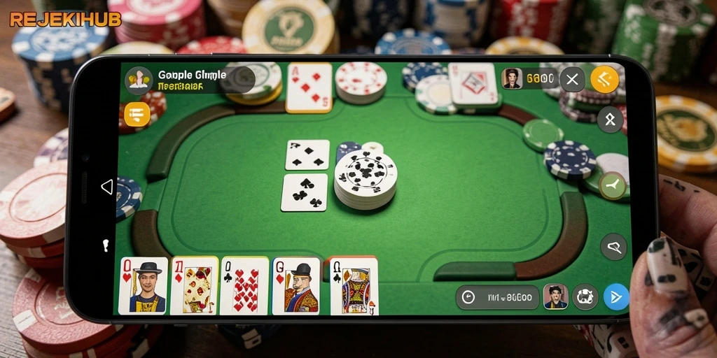Screenshot menunjukkan momen seru saat bermain Gaple di REJEKIHUB.