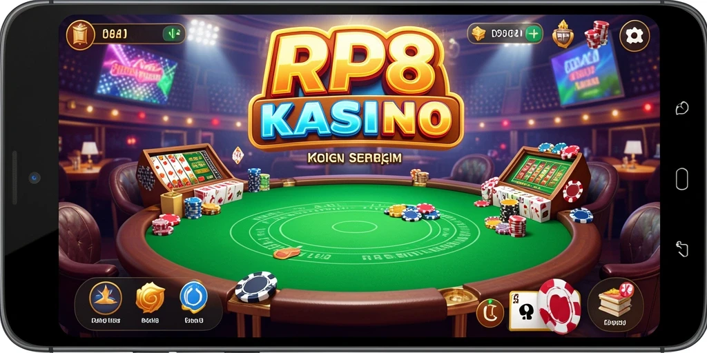 Tampilan gameplay RP8 yang menawan dan seru dalam suasana kasino.