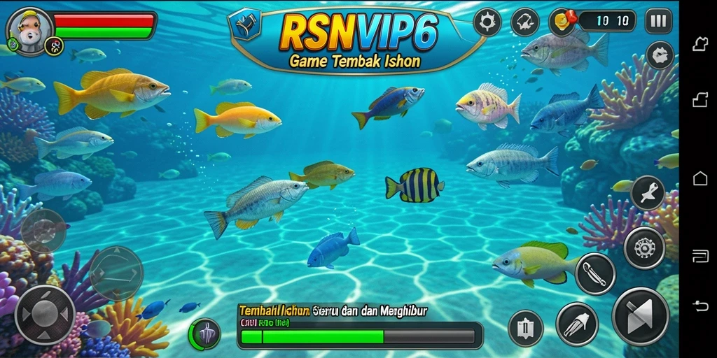 Tangkapan layar gameplay menampilkan suasana menembak ikan yang seru.
