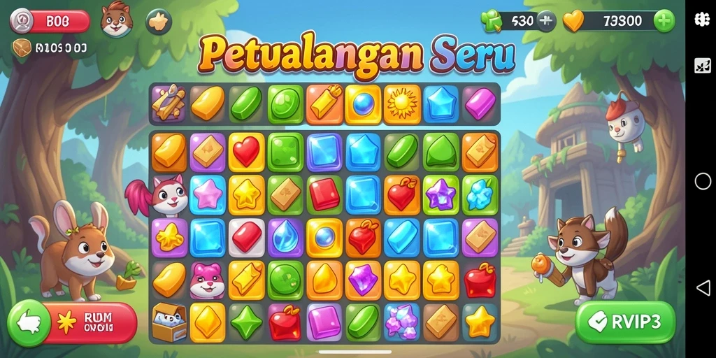 Tampilan gameplay seru dari RVIP3 dengan momen mencocokkan objek.